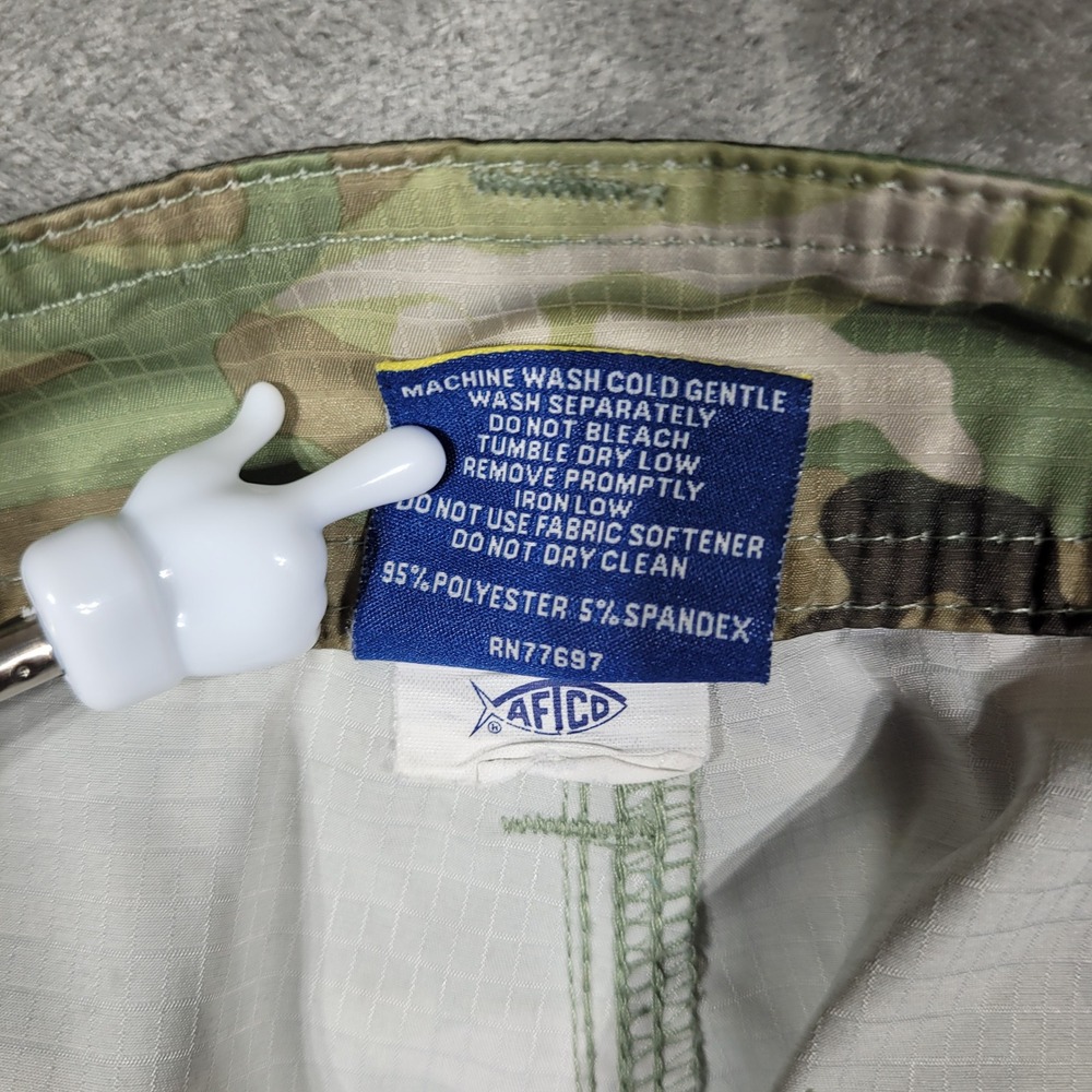 AFTCO TACTICAL FISHING SHORTS MENS 36 CAMO PERFORMANCE CARGO 10" GREEN RIPSTOP - Picture 4 of 9